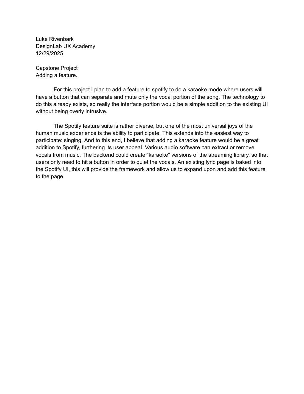 Project brief submission