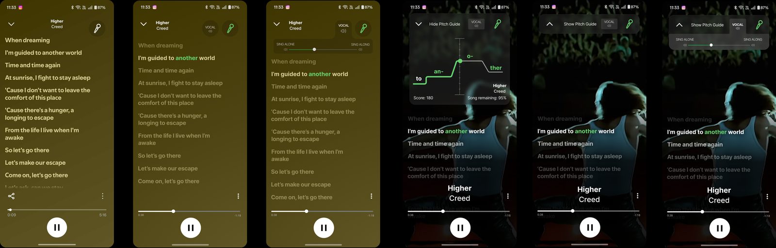 Hi-fi mockups V5 in Spotify's design language